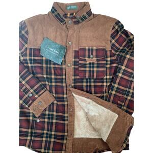 NWT Lance Tactical Sherpa Lined Plaid Snap Shirt Size XL